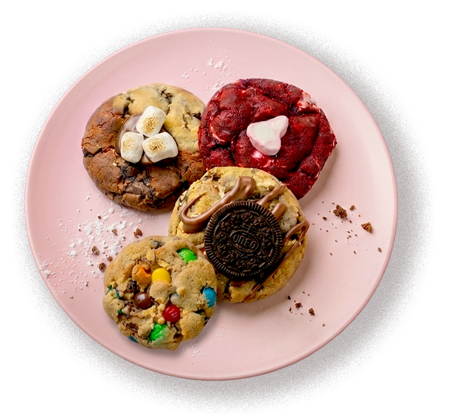 galletas estilo newyork sobre un plato 
